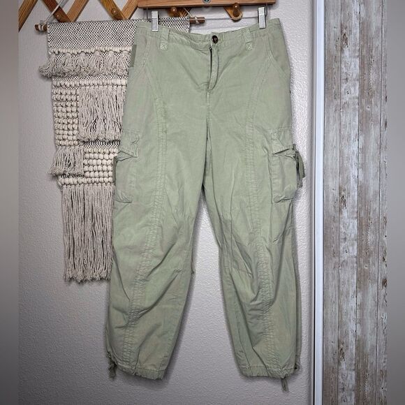 Anthropologie Tactical Utility Cargo Mid Rise Cotton Pants (Size 27) - Picture 2 of 11